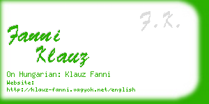 fanni klauz business card